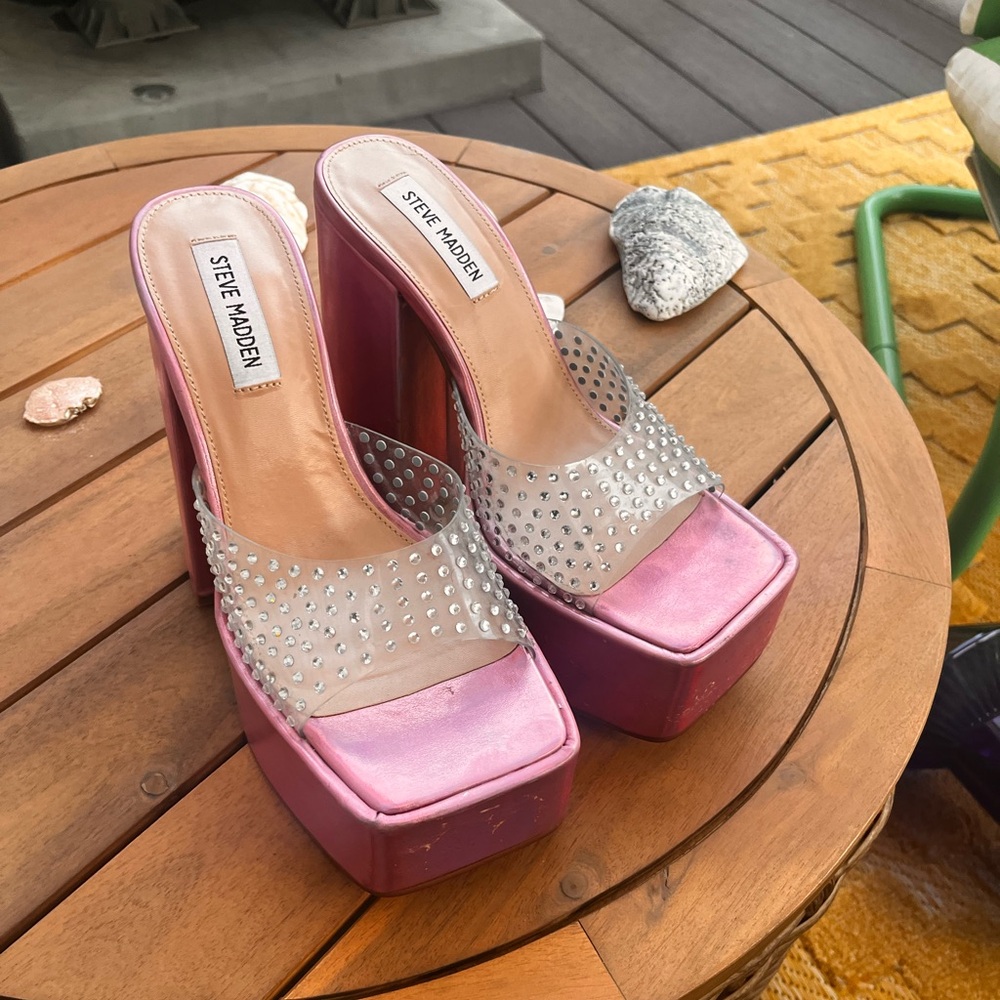 Pink Steve Madden Chunky Heel